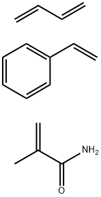 2-Propenamide, 2-methyl-, polymer with 1,3-butadiene and ethenylbenzene 2-Propenamide,2-methyl-,polymer with 1,3-butadiene and ethenylbenzene Struktur