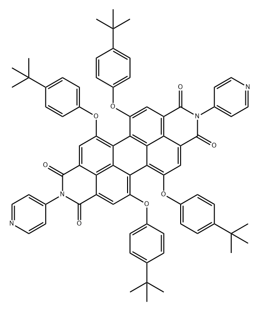 N,N'-Di(4-pyridyl)-1,6,7,12-tetra(4-tert-butylphenoxy)perylene-3,4:9,10-tetracarboxylic acid bisimide Struktur