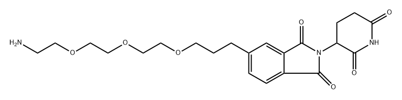 5-(3-(2-(2-(2-aminoethoxy)ethoxy)ethoxy)propyl)-2-(2,6-dioxopiperidin-3-yl)isoindoline-1,3-dione Struktur