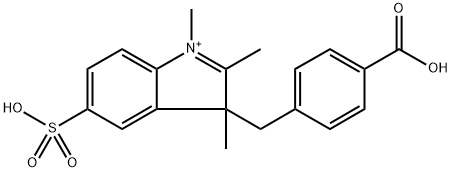 3H-Indolium, 3-[(4-carboxyphenyl)methyl]-1,2,3-trimethyl-5-sulfo- Struktur