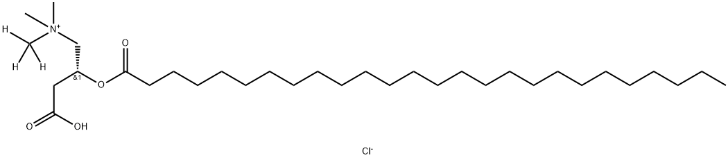 1-Propanaminium, 3-carboxy-N,N-dimethyl-N-(methyl-d3)-2-[(1-oxohexacosyl)oxy]-, chloride (1:1), (2R)- Struktur