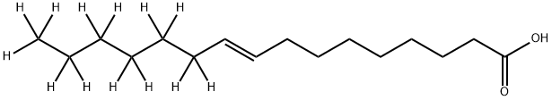 9-Hexadecenoic-11,11,12,12,13,13,14,14,15,15,16,16,16-d13 acid, (9E)- Struktur