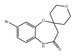 Spiro[1,5-benzoxazepine-2(3H),4??-[4H]pyran]-4(5H)-one, 8-bromo-2??,3??,5??,6??-tetra Struktur