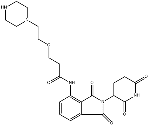 Pomalidomide-PEG1-piperazine Struktur