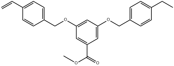 3-[(4-ethenylphenyl)methoxy]-5-[(4-ethylphenyl)methoxy]benzoic acid methyl ester Struktur