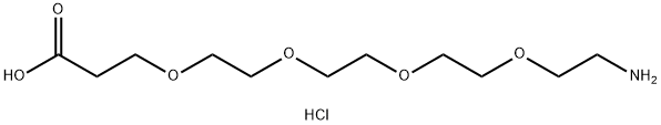 1-amino-3,6,9,12-tetraoxapentadecan-15-oic acid hydrochloride Struktur