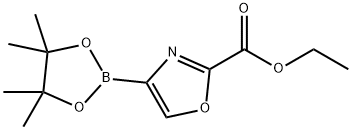 4-(4,4,5,5-Tetramethyl-[1,3,2]dioxaborolan-2-yl)-oxazole-2-carboxylic acid ethyl ester Struktur