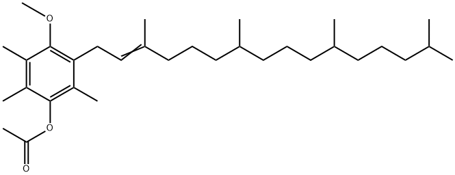 4-methoxy-2,3,6-trimethyl-5-[(all-RS,E)-3,7,11,15- tetramethylhexadec-2-enyl]phenyl aceate Struktur