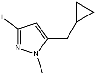 5-(Cyclopropylmethyl)-3-iodo-1-methyl-1H-pyrazole Struktur