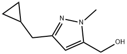 3-(Cyclopropylmethyl)-1-methyl-1H-pyrazole-5-methanol Struktur