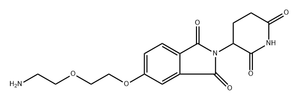 5-(2-(2-aminoethoxy)ethoxy)-2-(2,6-dioxopiperidin-3-yl)isoindoline-1,3-dione Struktur