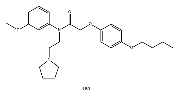 Acetamide, N-(m-anisyl)-2-(p-butoxyphenoxy)-N-(2-(1-pyrrolidinyl)ethyl)-, hydrochloride Struktur