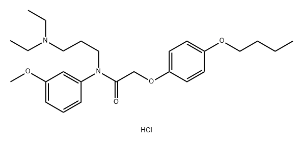 Acetamide, N-(m-anisyl)-2-(p-butoxyphenoxy)-N-(3-(diethylamino)propyl)-, hydrochloride Struktur