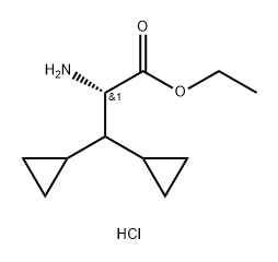 Cyclopropanepropanoic acid, α-amino-β-cyclopropyl-, ethyl ester, hydrochloride (1:1), (αS)- Struktur