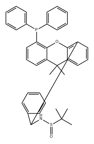 S(R)]-N-[(R)-[5-(二苯基膦)-9,9-二甲基-9H-4-氧雜蒽]苯甲基]-2-叔丁基亞磺酰胺 結(jié)構(gòu)式