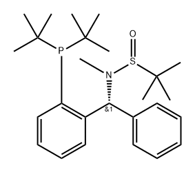 2-Propanesulfinamide, N-[(R)-[2-[bis(1,1-dimethylethyl)phosphino]phenyl]phenylmethyl]-N,2-dimethyl-, [S(R)]- Struktur