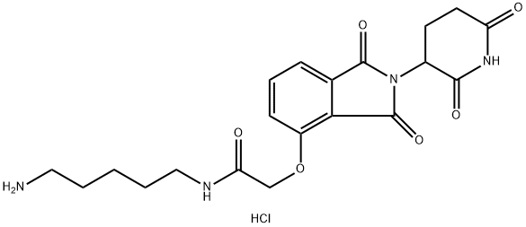 N-(5-Aminopentyl)-2-((2-(2,6-dioxopiperidin-3-yl)-1,3-dioxoisoindolin-4-yl)oxy)acetamide trihydrochloride Struktur