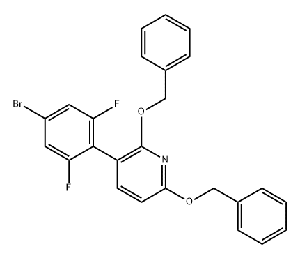 3-(4-bromo-2,6-difluorophenyl)-2,6-bis(phenylmethoxy)-Pyridine Struktur