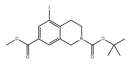 2-tert-Butyl 7-methyl 5-iodo-3,4-dihydroisoquinoline-2,7(1H)-dicarboxylate Struktur