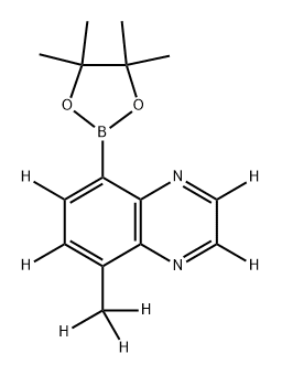 5-(methyl-d3)-8-(4,4,5,5-tetramethyl-1,3,2-dioxaborolan-2-yl)quinoxaline-2,3,6,7-d4 Struktur