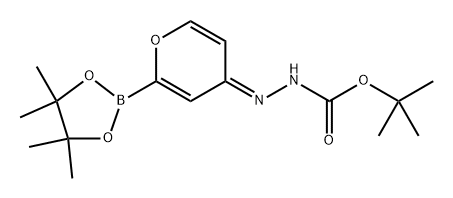 tert-butyl (Z)-2-(2-(4,4,5,5-tetramethyl-1,3,2-dioxaborolan-2-yl)-4H-pyran-4-ylidene)hydrazine-1-carboxylate Struktur