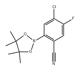 4-chloro-5-fluoro-2-(4,4,5,5-tetramethyl-1,3,2-dioxaborolan-2-yl)benzonitrile Struktur