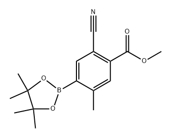 methyl 2-cyano-5-methyl-4-(4,4,5,5-tetramethyl-1,3,2-dioxaborolan-2-yl)benzoate Struktur