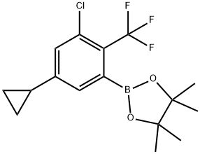 2-(3-chloro-5-cyclopropyl-2-(trifluoromethyl)phenyl)-4,4,5,5-tetramethyl-1,3,2-dioxaborolane Struktur