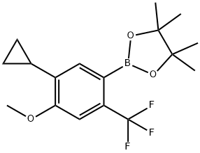 2-(5-cyclopropyl-4-methoxy-2-(trifluoromethyl)phenyl)-4,4,5,5-tetramethyl-1,3,2-dioxaborolane Struktur