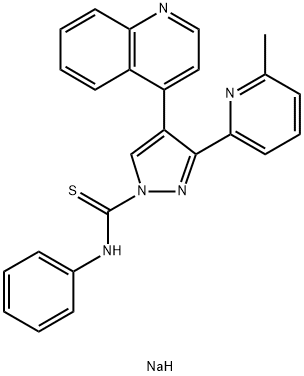 3-(6-Methylpyridin-2-yl)-N-phenyl-4-(quinolin-4-yl)-1H-pyrazole-1-carbothioamide, Sodium salt Struktur