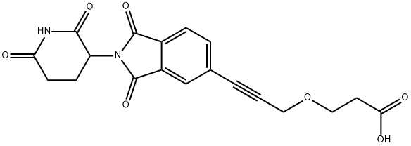 3-[[3-[2-(2,6-Dioxo-3-piperidinyl)-2,3-dihydro-1,3-dioxo-1H-isoindol-5-yl]-2-propyn-1-yl]oxy]propanoic acid Struktur