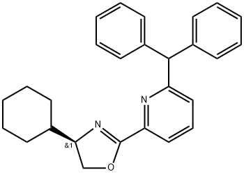 Pyridine, 2-[(4R)-4-cyclohexyl-4,5-dihydro-2-oxazolyl]-6-(diphenylmethyl)- Struktur