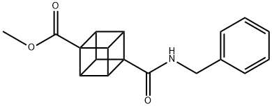 Pentacyclo[4.2.0.02,5.03,8.04,7]octane-1-carboxylic acid, 4-[[(phenylmethyl)amino]carbonyl]-, methyl ester Struktur