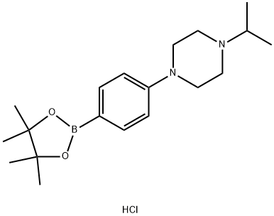 1-Isopropyl-4-(4-(4,4,5,5-tetramethyl-1,3,2-dioxaborolan-2-yl)phenyl)piperazine hydrochloride Struktur