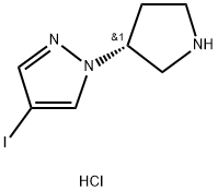 (R)-4-iodo-1-(pyrrolidin-3-yl)-1H-pyrazole hydrochloride Struktur