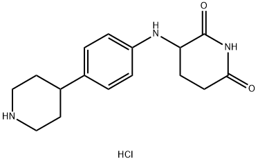 3-((4-(piperidin-4-yl)phenyl)amino)piperidine-2,6-dione dihydrochloride Struktur