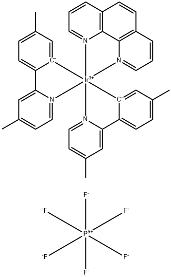 Iridium-(1,10-phenanthroline-κN1,κN10)bis[5-methyl-2-(4-methyl-2-pyridinyl-κN)phenyl-κC]-(OC-6-33)-hexafluorophosphate Struktur