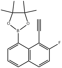 2-(8-Ethynyl-7-fluoronaphthalen-1-yl)-4,4,5,5-tetramethyl-1,3,2-dioxaborolane Struktur