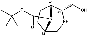 tert-butyl (1R,2R,5S)-2-(hydroxymethyl)-3,8-diazabicyclo[3.2.1]octane-8-carboxylate Struktur