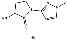 3-Amino-1-(1-methyl-1H-pyrazol-3-yl)pyrrolidin-2-one hydrochloride Struktur