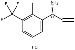 (R)-1-(2-Methyl-3-(trifluoromethyl)phenyl)prop-2-yn-1-amine hydrochloride Struktur