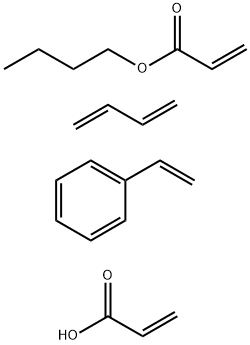 2-Propenoic acid, polymer with 1,3-butadiene, butyl 2-propenoate, and ethenylbenzene Struktur