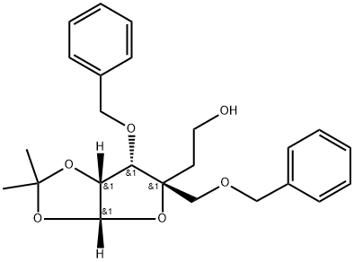 β-L-lyxo-Hexofuranose, 5-deoxy-1,2-O-(1-methylethylidene)-4-C-[(phenylmethoxy)methyl]-3-O-(phenylmethyl)- Struktur