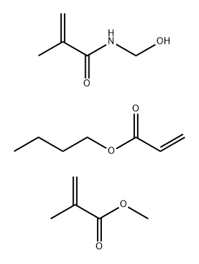 2-Propenoic acid, 2-methyl-, methyl ester, polymer with butyl 2-propenoate and N-(hydroxymethyl)-2-methyl-2-propenamide Struktur