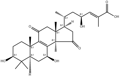 Lanosta-8,24-dien-26-oic acid, 3,7,23-trihydroxy-11,15-dioxo-, (3β,7β,23S,24E)- Struktur