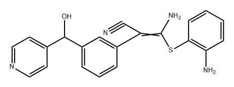 Benzeneacetonitrile, α-[amino[(2-aminophenyl)thio]methylene]-3-(hydroxy-4-pyridinylmethyl)- Struktur