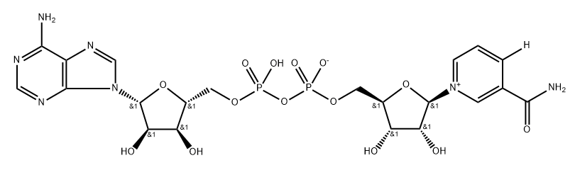 Adenosine 5'-(trihydrogen diphosphate), P'→5'-ester with 3-(aminocarbonyl)-1-β-D-ribofuranosylpyridinium-4-t inner salt (9CI) Struktur