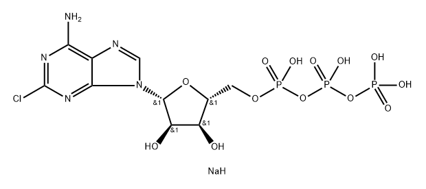 Adenosine 5'-(tetrahydrogen triphosphate), 2-chloro-, sodium salt (1:4) Struktur