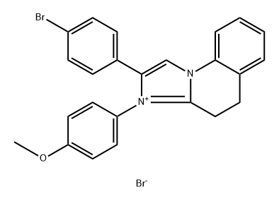 2-(4-Bromophenyl)-3-(4-methoxyphenyl)-4,5-dihydroimidazo[1,2-a]quinolin-3-ium bromide Struktur