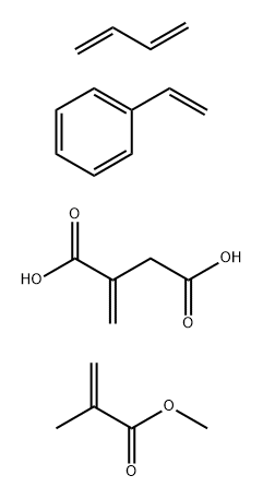 Butanedioic acid, methylene-, polymer with 1,3-butadiene, ethenylbenzene and methyl 2-methyl-2-propenoate (9CI) Struktur